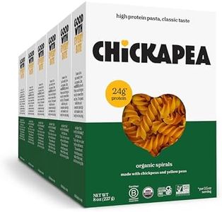 Chickpea Pasta, High Protein Organic Spirals, Gluten Free, Plant Based, Non GMO, Lower Carb, Vegan Pasta, 8 oz (Pack of 6)