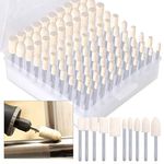 Keadic 100pcs Multifunctional Wool Felt Polishing Bits Mandrel Mounted Grinding Buffing Accessories Attachment Set - 1/8 Inch Shank