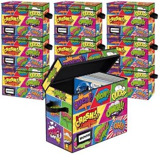 YNSZAS 10 Pack Collection Comic Book Storage Boxes, Protector Organizer 15.8" X 7.8" X 11.8" Collapsible Short Box Holds 160-180 Comic Book Heavy Duty Bin Container Holder Shelf