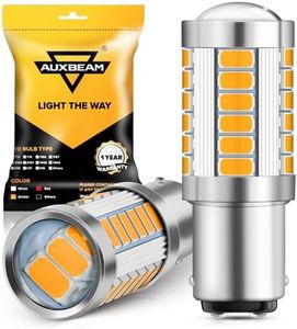 Auxbeam 1157 2357 Amber Yellow LED Bulbs, Super Bright 2057 2357 7528 BAY15D LED Replacement Light Bulb for Turn Signal Lights Direction Blinker, 3030-SMD 12V, Pack of 2 (May Need Resistors)