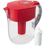 Brita Large 10 Cup Water Filter Pitcher with 1 Standard Filter, BPA Free Grand, Red