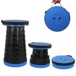 HVDHYY Telescopic Stool Folding Stools for Adults Max Load 460lbs/210KG Camping Foldable Stool Seat Portable Collapsible Telescoping Stool for Outdoor BBQ Garden Outdoor Camping Indoor (Blue)