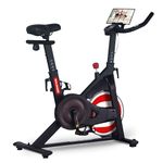 Sparnod Fitness SSB-10N Magnetic Spin Bike for Home Use – Ultra-Silent Belt Drive, 10kg Precision Flywheel, 4-Way Adjustable Seat & Handlebars, Heavy-Duty Steel Frame with LCD Monitor, User Weight 125kg
