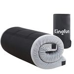 Kingfun 3 Inch CertiPUR-US Memory Foam Camping Mattress, Waterproof Roll up Sleeping Pad for Adults, Comfortable Thick Floor Sleeping Mats for Car Truck Tent with Removable Travel Bag, Single