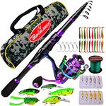 Fishing Rod and Reel Combo - 6.9ft Carbon Fiber Telescopic Fishing Pole with Spinning Reel Combos - Sea Saltwater Freshwater Ice Bass Fishing Tackle Set Fishing Rods Kit