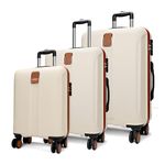 Safari Thorium Royale 8 Wheels Set of 3 Trolley Bags Hard Case Polycarbonate Luggage, TSA Lock, Wet Pouch Organized Interior, Suitcase for Travel, Trolley Bags for International Travel, Vanilla Tan