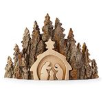 Forest Decor Rustic Nativity Scene Handmade Made with Bark