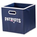 Franklin Sports NFL New England Patriots Collapsible Storage Bin - NFL Folding Cube Storage Container - Fits Bin Organizers - Fabric NFL Team Storage Cube