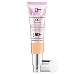 IT Cosmetics Your Skin But Better CC+ Cream Illumination, Natural Medium (W) - Color Correcting Cream, Full-Coverage Foundation, Anti-Aging Serum & SPF 50+ Sunscreen - Radiant Finish - 1.08 fl oz