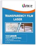 Uinkit 100 Sheets Laser Transparency Film 8.5x11 Color Transparent Paper OHP Clear Overhead Projector Film 8.5x11" for Laser Jet Printer Copier Copy Copies Photo A4 Letter Size 100 Pack A122