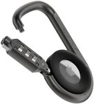 RAPTIC Link & Lock for Apple AirTags, Anti-Theft, Heavy Duty Combination Lock Carabiner, Secure Polycarbonate Housing for Air Tags, 3-Digit Combination Lock, 4” Length Carabiner, Dark Grey