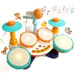 Kids Drum Set 1 Year Old Boy Toys - Drum Set for Kids Baby Toddler Girl Toys Gifts1 Year Old 12-18 Months Musical Toys for Toddlers 1-3