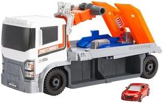 Matchbox Toy Car & Playset, Action Drivers Tow & Repair Truck with 1:64 Scale Toy Audi TT RS Coupe, Working Crane & Diagnostic Machine, HRY43