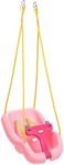 Little Tikes Snug 'n Secure Pink Swing with Adjustable Straps, 2-in-1 for Baby and Toddlers Ages 9 Months - 4 Years,16"D x 16.3"W x 17"H