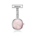 ALBERTBAND Personalized Nurse Watch Nurse Pocket Watches with Name Brooch Portable Nurse Watch Digital Quartz Movement Pocket Watch for Christmas Mother's Day Birthday (Rose2)