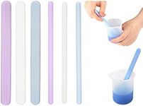 iSuperb 6 Pieces Silicone Stir Bar Flat Silicone Stirrer Round Stirring Rods for Resin Making Stirring Stick for Resin Paint Epoxy Liquid Glue Mixing DIY Crafts (6 Sticks)