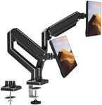 ErgoFocus Dual Monitor Mount Fits 13 to 32 Inch Computer Screen, Dual Monitor Arm Hold up to 19.8lbs Each, Full Motion Monitor Desk Mounts for 2 Monitors, Gas Spring Monitor Stand, VESA Mount