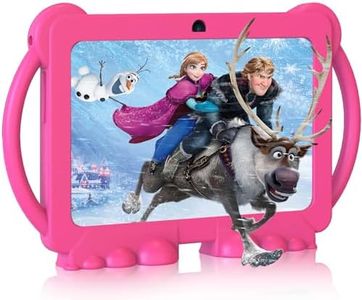 YOBANSE Kids Tablet, 7 inch Tablet for Kids 6GB RAM 32GB ROM Android 13 Toddler Tablet with Bluetooth, WiFi, Dual Camera, Children Tablet with Parental Control, Educational App(Pink)