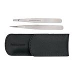 TWEEZERMAN Petite Tweezer Set, Black Leather Case