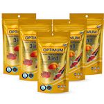Foodie Puppies Optimum 3 in 1 Premium Formula Fish Food for Carp, Goldfish, and Cichlid Spirulina 6% Floating Type Small Pellet - 100gm (Pack of 5) with Free Key Ring