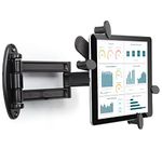 iTODOS Foldable Tablet Wall Mount Holder for 7 to 12.9 Inch Tablets ,iPad, Galaxy Tabs,Fire,Slate, Articulating Arm Swivels Extension Rotation (Black)