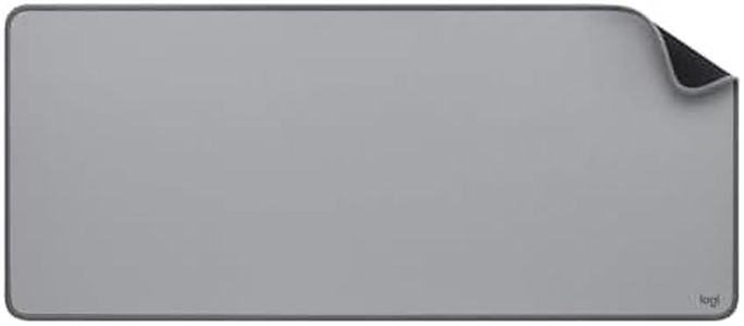 Logitech Desk Mat - Studio Series, Multifunctional Large Desk Pad, Extended Mouse Mat, Office Desk Protector with Anti-slip Base, Spill-resistant Durable Design - Grey
