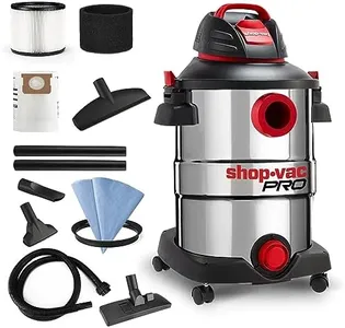 Shop-Vac 12 Gallon 6.0 Peak HP Wet/Dry Vacuum, Stainless Steel Tank, 3 in 1 Function Portable Shop Vacuum with Attachments, Drain Port, Ideal for Jobsite, Garage & Workshop. 5926211