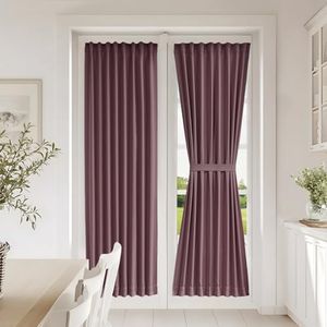 Vatge Narrow Window Curtains Privacy Door Curtain for Doorways Thermal Insulated Rod Pocket Door Window Curtain, 1 Panel, W25 x L72, Nostalgia Rose