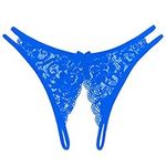 KHUFUZI Women's Sexy Lace Lingerie G-String Brief Dress Sleepwear Clothing Gift for Girlfriend (Blue)