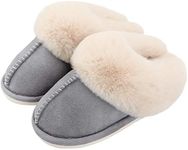 Auranso Women Men Fur Slippers Fluf