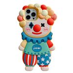 YAKVOOK for iPhone 11 Case, Kawaii Clown Phone Cases 3D Silicone Cartoon Case Fun Apply to iPhone 11 Cute Case Soft Rubber Shockproof Protective Case for Women Girls