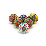 Rasiya Art Ceramic Drawer Knobs for Drawer Door Cabinet Cupboard and Furniture -Assorted Ceramic Pull Handle for Kitchen Cabinet Cupboard Wardrobe Furniture - Pack of 6