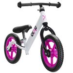 Bixe Aluminum Balance Bike for 2-5 Year Old Toddlers - 12 inch or 30.5 cm Wheels - No Pedal Kids' Training Bikes - Lightweight Bicycle for 2+ Boy or Girl - Pink