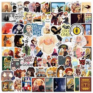 JJIJIAN 123Pcs Good OMEN Stickers Aesthetics Cartoon Stickers Pack，Halloween Decoration Vinyl Waterproof Stickers for Water Bottle, Laptop, Phone, Skateboard, Journaling, Gifts for Kids Teens Adults