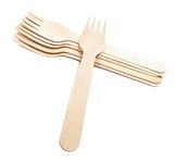 EnvoWise | Disposable Wooden Forks, 100pcs/320pcs/1000pcs Pack, 6.3" Length | All Natural Eco-Friendly Birchwood Utensils Biodegradable Compostable Wood Cutlery (100 Forks)