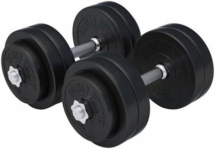 GORILLA SPORTS® Kurzhantelset 20kg/30kg - 2er Set, Ø 30mm, 2x Kurzhantelstangen, mit 4 Sternverschlüsse, Griff gerändelt, aus Kunststoff - Hantelset, Kurzhanteln, Hanteln, Kurzhantel Set
