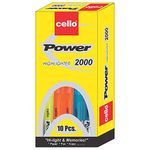 Cello Power Line Highlighter - Pack of 10 (Multicolor)