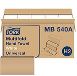 Tork Universal MB540A Multifold Paper Hand Towel, 1-Ply, 9.5" Width x 9.13" Length, White, (Case of 16 Packs, 250 per Pack, 4,000 Towels)