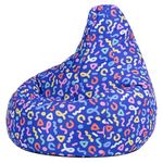 Bean Bag Bazaar Confetti Kids Bean Bag, Blue, Water Resistant, Gaming Chair for Kids, Beanbag for Indoor and Outdoor Use with Filling Included, Childs Chair ideal for Bedroom, Playroom, Garden