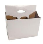 6 Pack Beer Bottle Cardboard Holder for 12 oz Beer/Soda | Cardboard Holds 6 Bottles Carrier | by C-Store Packaging (Pack of 50) (White-50pk)