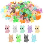 135pcs Luminous Mini Resin Dogs, Cute Miniature Dog Figures Tiny Small Resin Dog Figures Glow in The Dark Mini Resin Animals for Home Miniature Landscape Cake Decoration