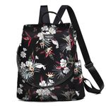 Backpack Purse for Women Anti Theft Backpack Waterproof Travel Crossbody Bag College Bookbag for Teen Girls Fashion Convertible Backpacks White Flower