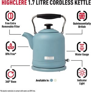 Haden Highclere Electric Kettle 1.5L – Stainless Steel, Rapid Boil