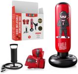 Koskids Inflatable Punching Bag for Kids Age 3-6 Years, Ninja Style Toy & Gifts for Boys and Girls, 63 Inch Stable Inflatable Boxing Set for Practicing Karate, Taekwondo