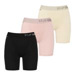 STEP ONE Womens Boxers Underwear - 3-Pack Womens Underwear, Moisture Wicking Underwear Women, Chafe-Reducing Women Underwear