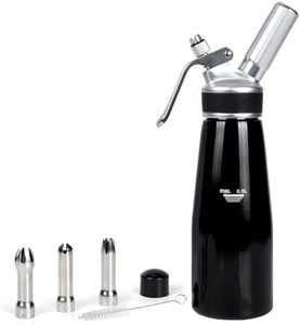 VIGIND Whipped Cream Dispenser, 500ml Cream Whipper Whipped Cream Canister,Sturdy Aluminum Whipped Cream Maker with 3 Decorating Nozzles,Leak Resistant,Use Standard 8 Gram N2O Chargers (Not Included)