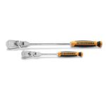 GEARWRENCH 2 Piece 1/4inch and 3/8inch Drive 120XP Flex Head Teardrop Ratchet Set, Dual Material - 81204P