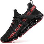 TSIODFO Fashion Athletic Shoes for Men mesh Breathable Comfort Sport Running Walking Shoes Men Runner Jogging Sneakers Casual Tennis Trainers Black red Size 10