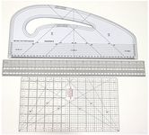 Isomars Pattern Maker, Gridding Ruler 18" and Garment Ruler 12" Combo | Quilting Rulers for Fashion Designing