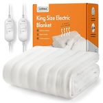 VonHaus Electric Blanket King, Heated Mattress Topper for King Size Bed, Heated Under Blanket Cover Sheet – Dual Controls, Corner Ties, 3 Heat Settings, Safety Shut Off, Machine Washable, 200 x 150cm